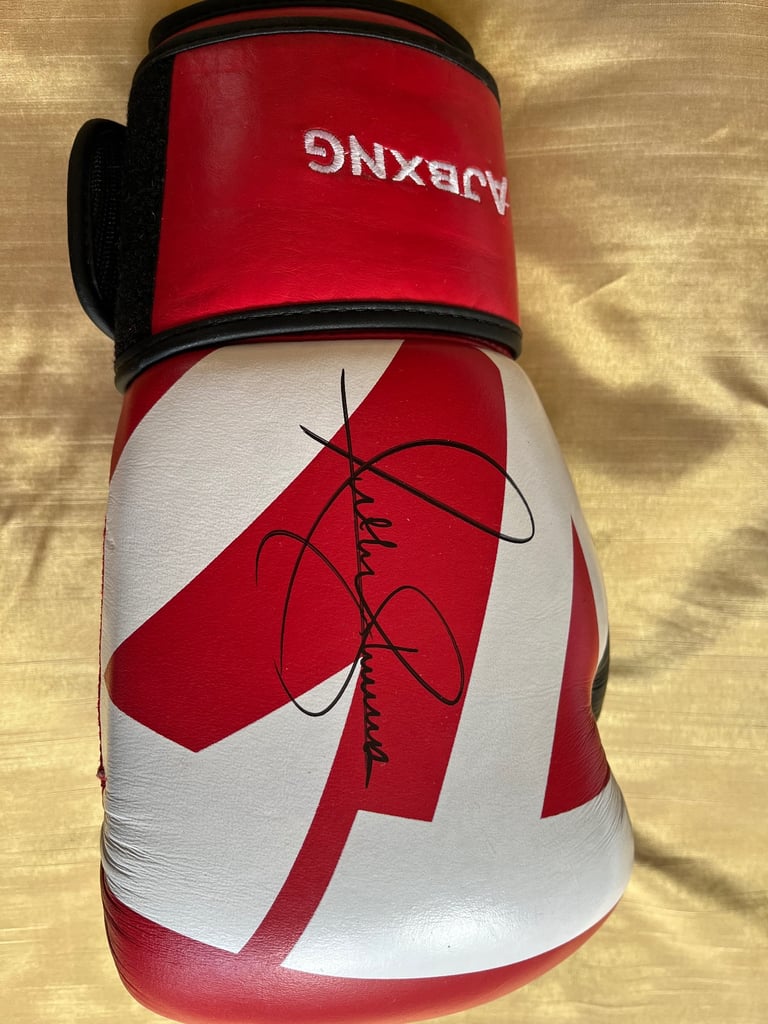 Boxing glove autographed by Anthony Joshua