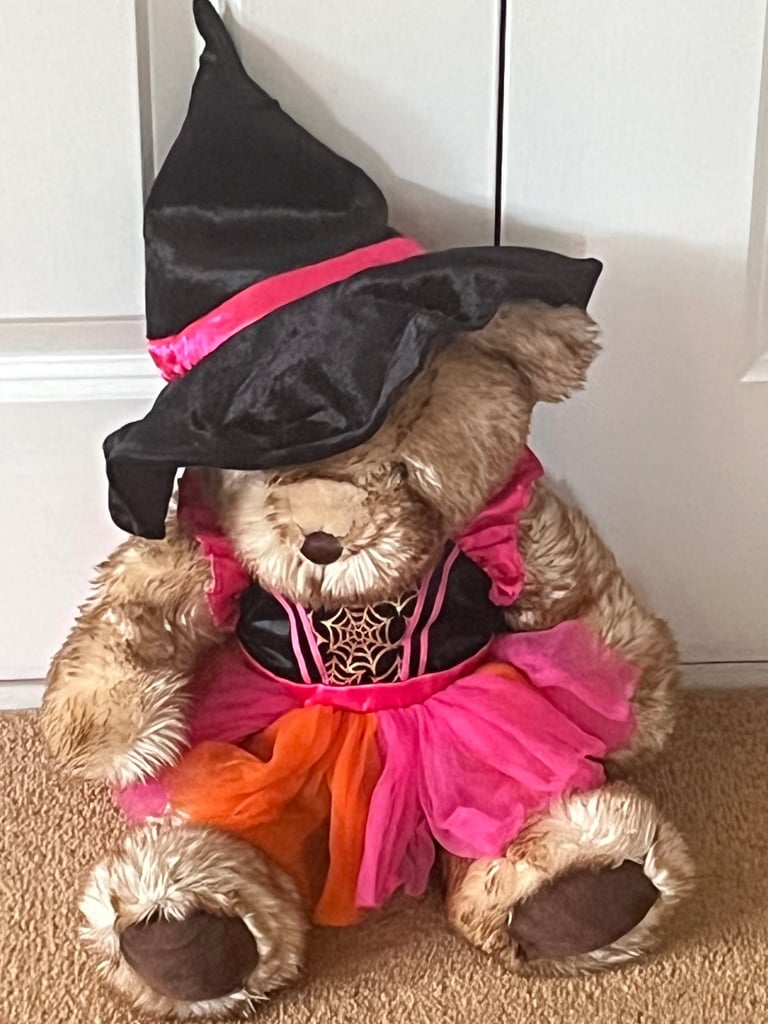 Build a Bear Halloween Black Purple Witch Dress Hat Costume Outfit Halloween