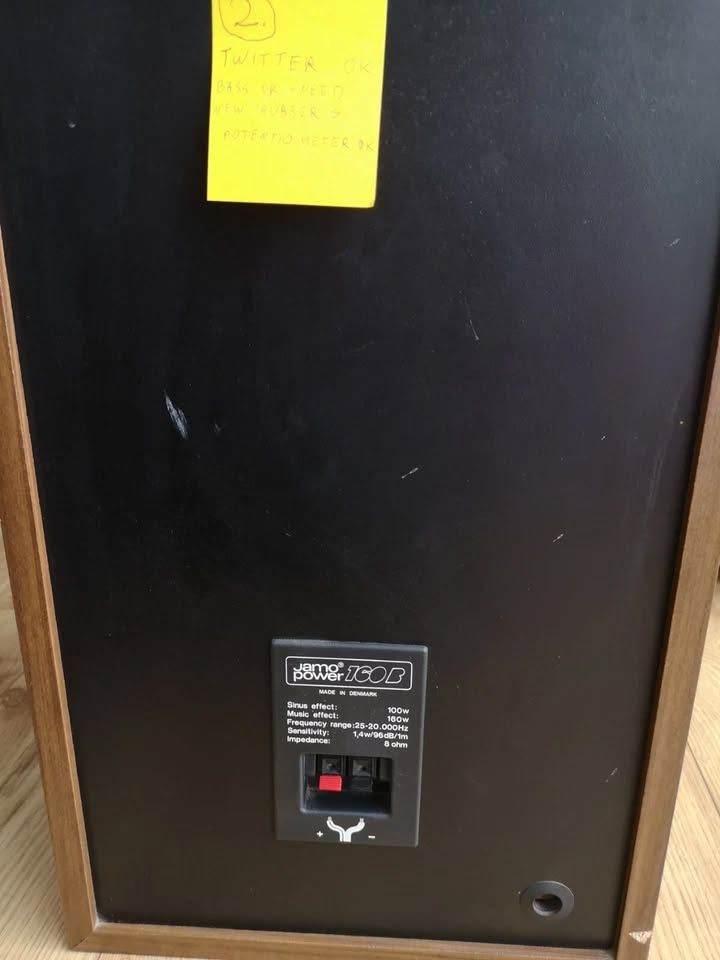 Vintage Jamo Power 160B HiFi ONE Speaker - 160 W spares repair project, Priced by pair