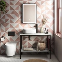 beautiful ceramic tiles, 30 green&white and 30 pink and white. geometric