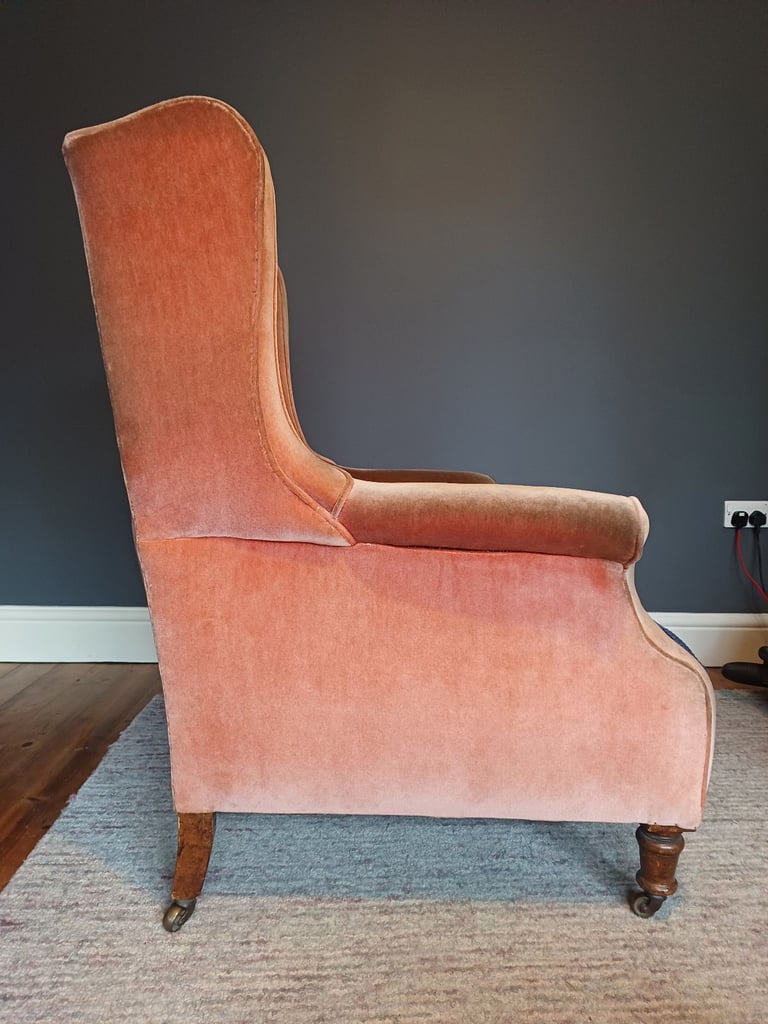 2 x Antique Wingback Armchairs