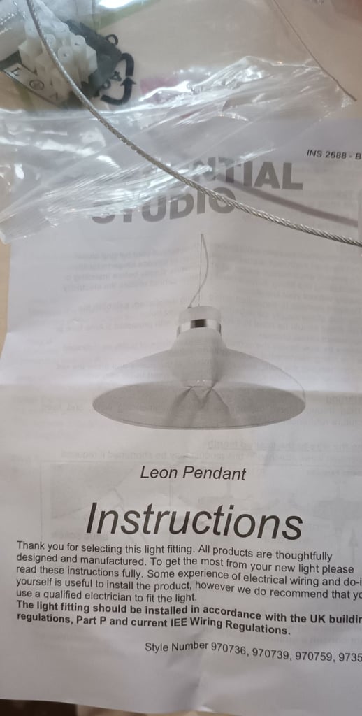 New Made in England Hanging Scandi style light fitting from BHS 