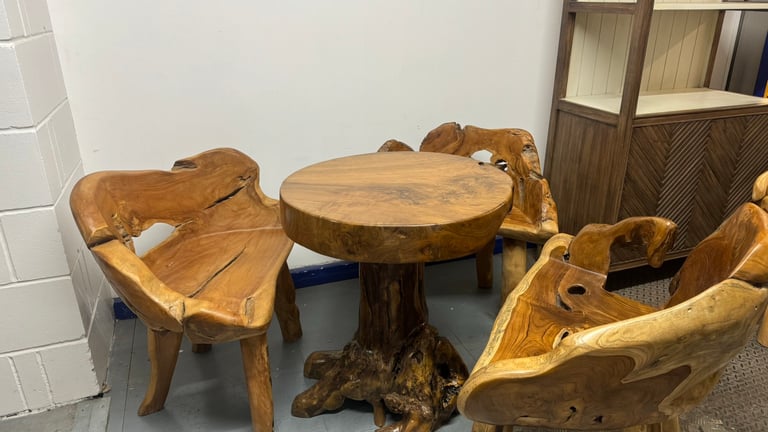Teak wood table and chairs 