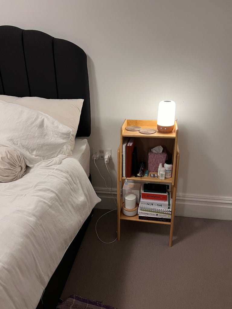 image for 3 tier bamboo freestanding bookshelf / side table 