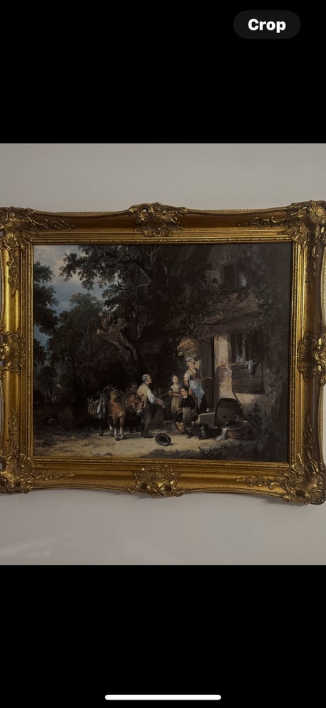 image for Antique style frame with a rabbit seller print