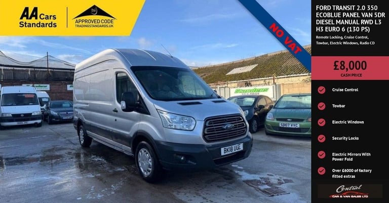 2018 Ford Transit 2.0 350 EcoBlue Panel Van 5dr Diesel Manual RWD L3 H3 Euro 6 (130 ps) PANEL VAN...