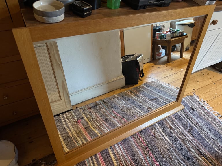 image for Large solid oak mirror 