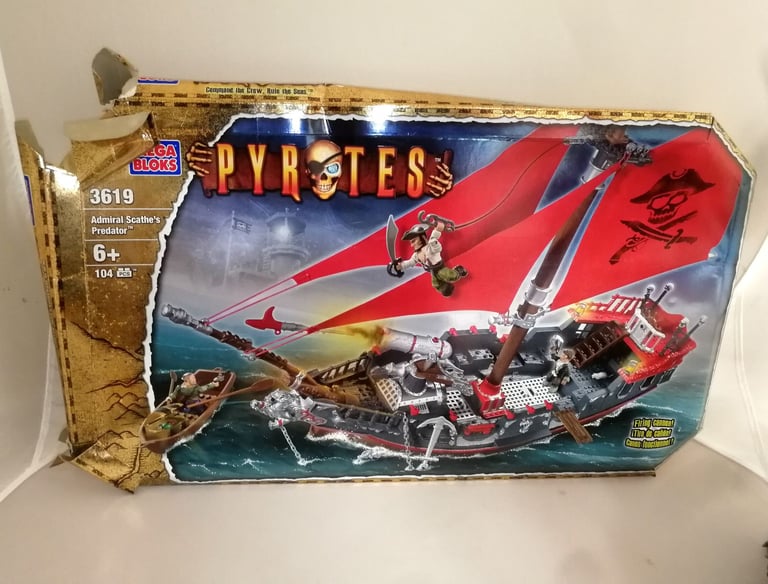 Mega Bloks Pyrates 3619 Admiral Scathe's Predator With Instructions And Box