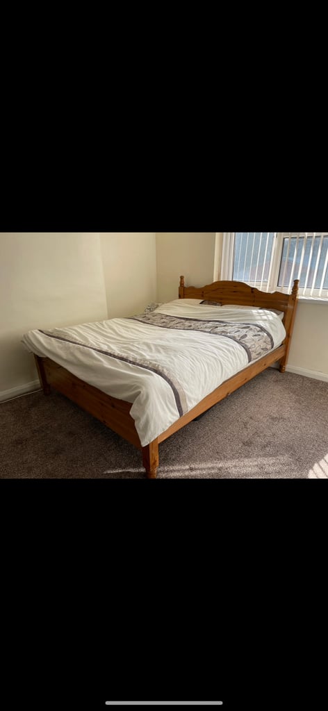 image for Double oak with mattress 