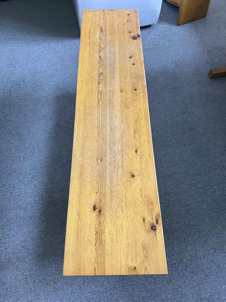 Viking Indoor Pine Dining Table and Bench Set