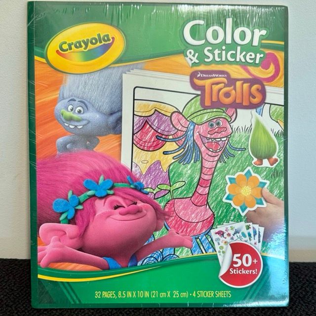 image for Crayola DreamWorks Trolls Colour & Sticker Book £2.
