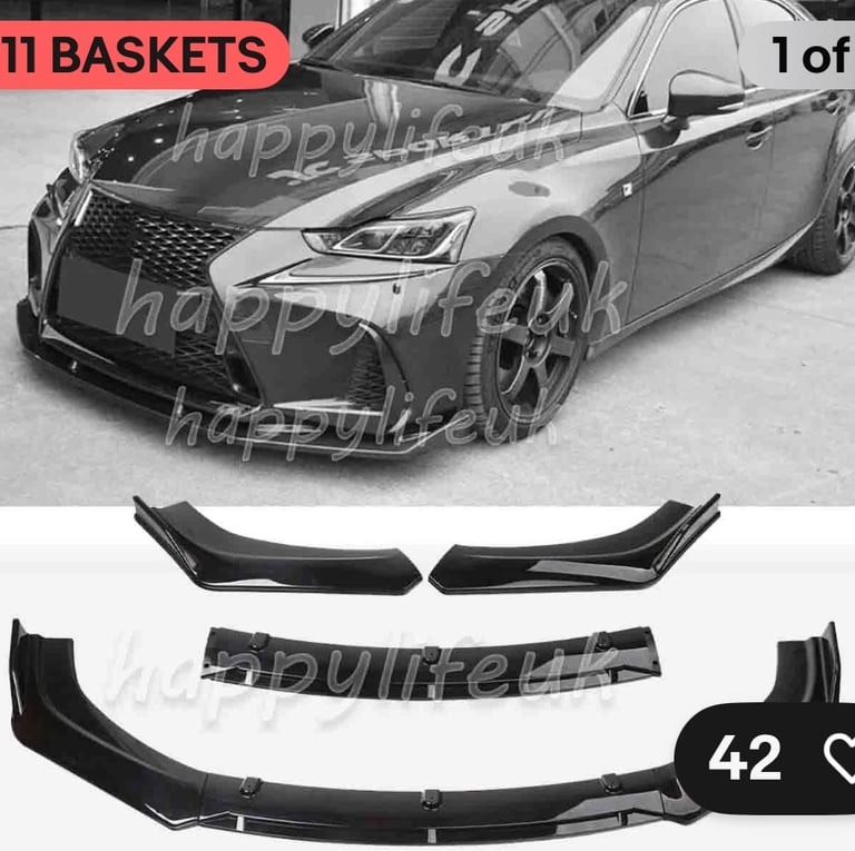 Lexus is250/350/ISF front spoiler, sideskirts,standard rear spoiler and rear spats. Brand new!