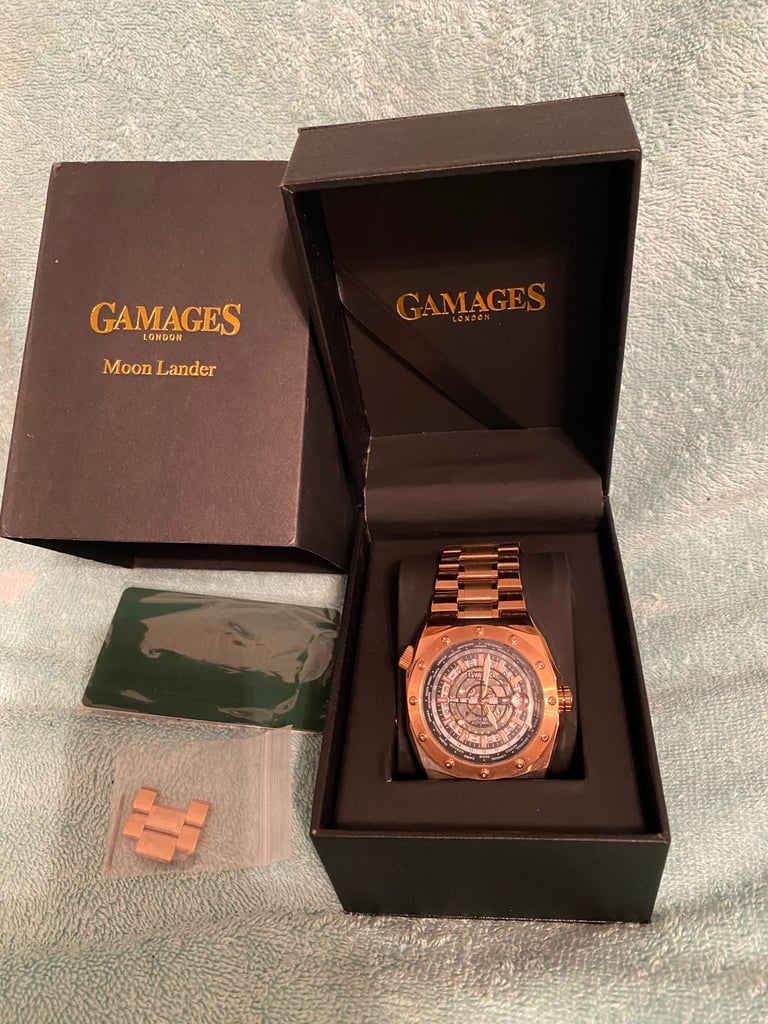 New Gamages of London Moon Lander watch in Rose