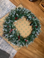 Christmas festive light up wreath, 1 metre