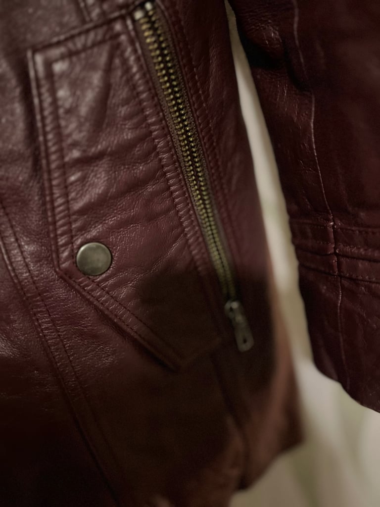South Burgundy Leather Jacket