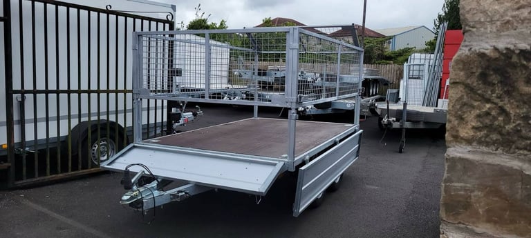 BRAND NEW 8,2ft x 5ft TWIN AXLE DROPSIDE NIEWIADOW TRAILER WITH 60CM MESH 750KG