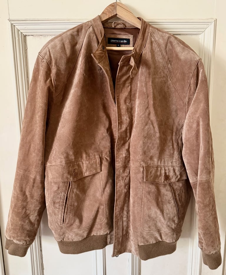 image for NOS PIERRE CARDIN SUEDE LEATHER BOMBER JACKET L/XL Regular  Length 
