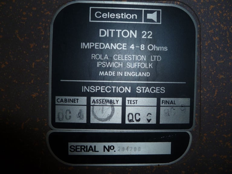 Celestion Ditton 22 Made in England Big Heavy Quality Sound Vintage Matching Stereo Hifi Speakers