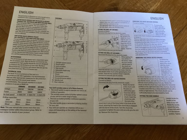 Black and Decker Power Drill 850 W