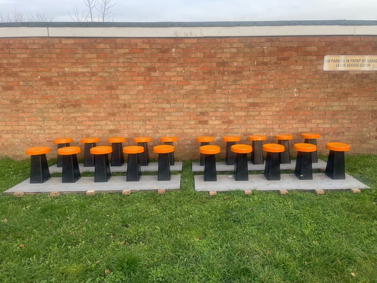 Rare 1970s Vintage retro Seating Bench Stools X 20 Ideal Man Cave Bar Home Garden Events ETC.