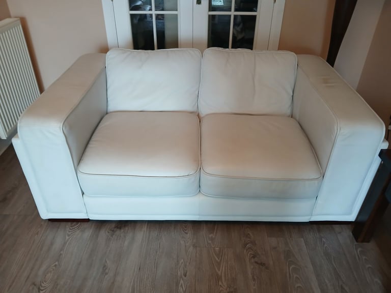3-Piece Italian leather suite - Ice blue