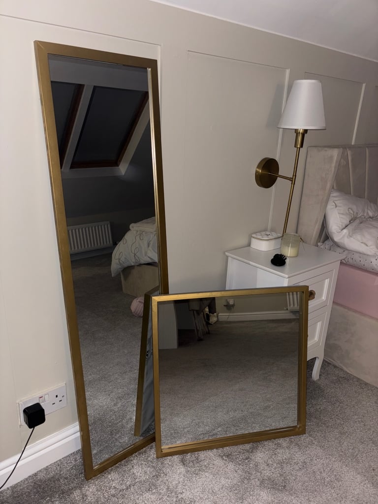 2 gold mirrors 