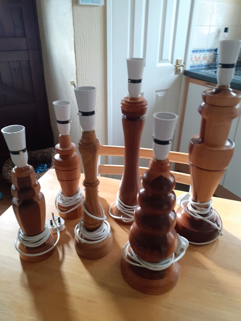 image for Hand made wooden table lamps 