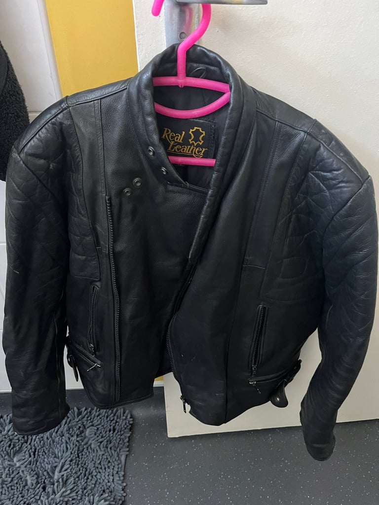 Real leather motorbike jacket 
