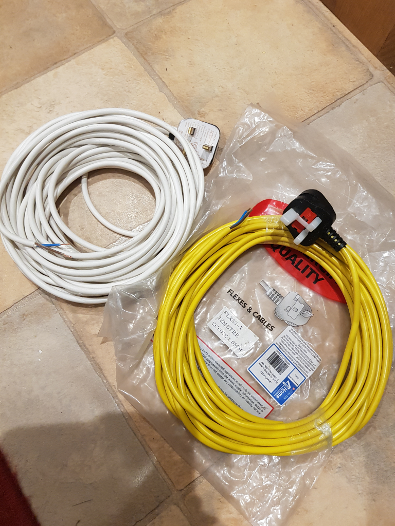30 x Power Cable for NUMATIC HENRY Vacuum UK Plug 12M Metre Yellow, White Mains Lead in York