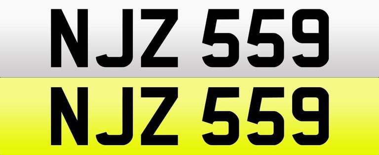 image for NJZ 559 Dateless Cherish Number Personal Plate Private Reg Short NJ 3 Digit GB UK Registration
