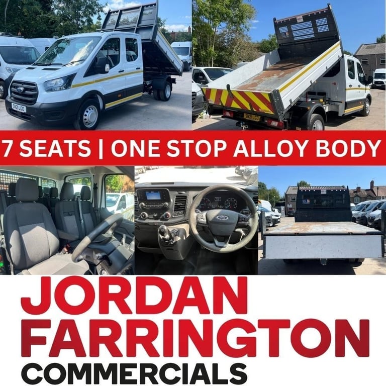 2021 FORD TRANSIT 350 EURO 6 ULEZ ALLOY ONE-STOP BODY RWD DRW CREW CAB TIPPER