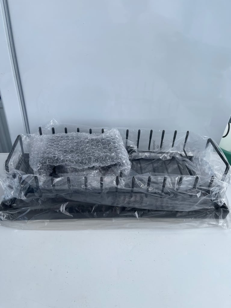 New Slimline Dish Draining Rack with Drip Tray and Cutlery Holder