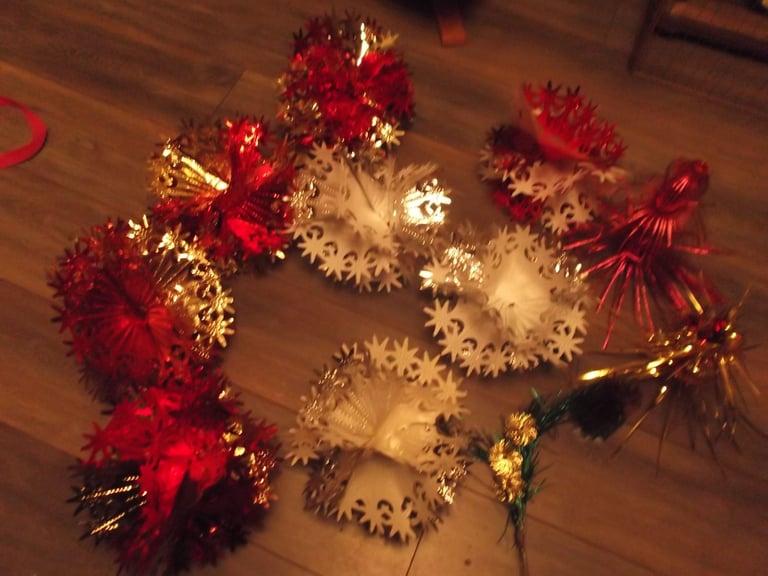 Foil Christmas Decorations Vintage LOT