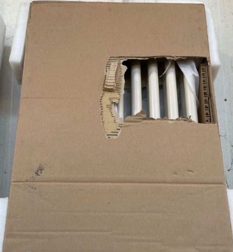 TRADITIONAL HORIZONTAL 2 COLUMN CAST IRON STYLE RADIATOR IN ROSE PETAL PINK 413 X 600MM 