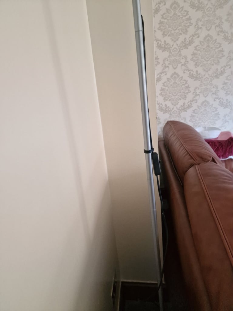 upright lamp with shade silver