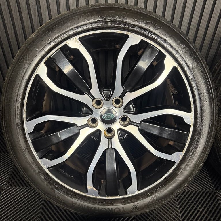 21'' GENUINE RANGE ROVER SPORT LAND DISCOVERY BLACK DC WHEELS TYRES ALLOYS 