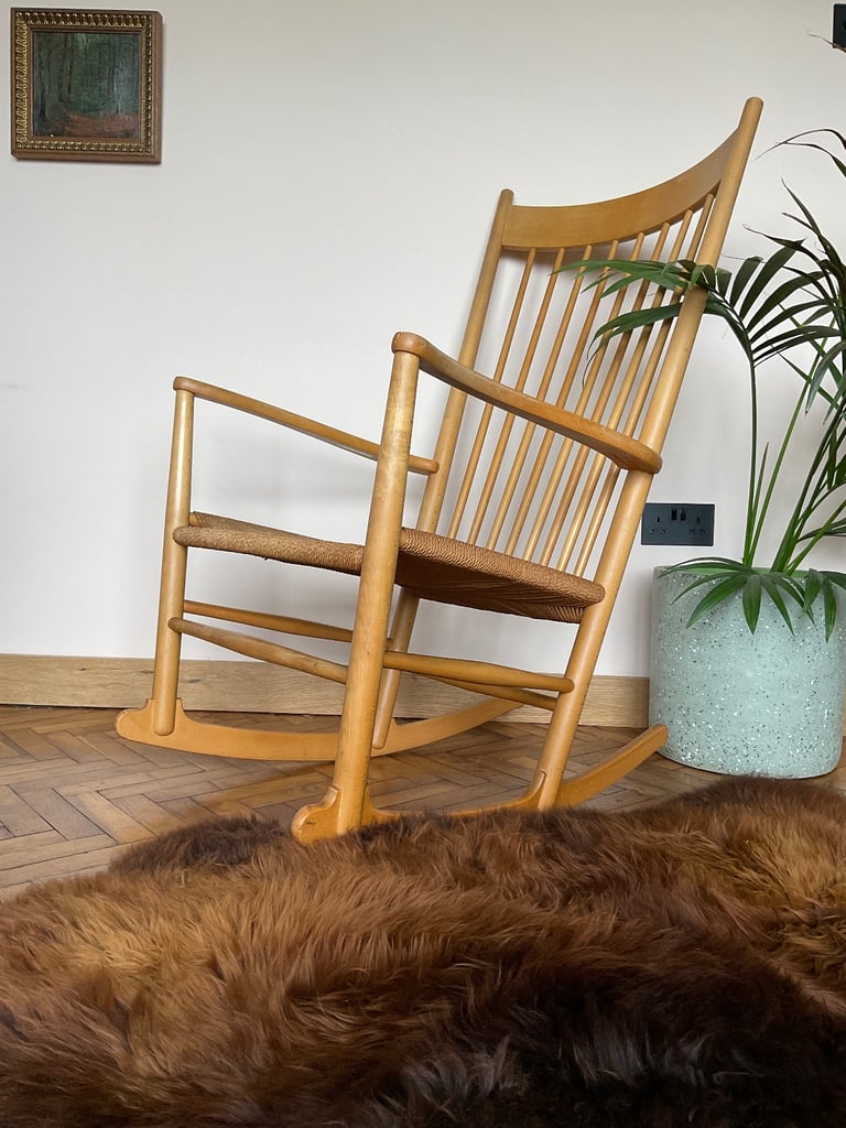 Mid century Danish Hans j Wegner rocking chair 