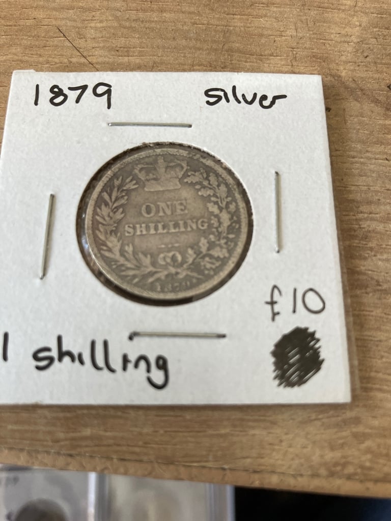 image for 1879 silver shilling coin