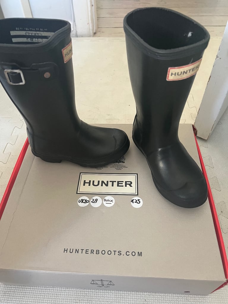 image for Kids Hunter Boots Black UK10 / 28, good conditions