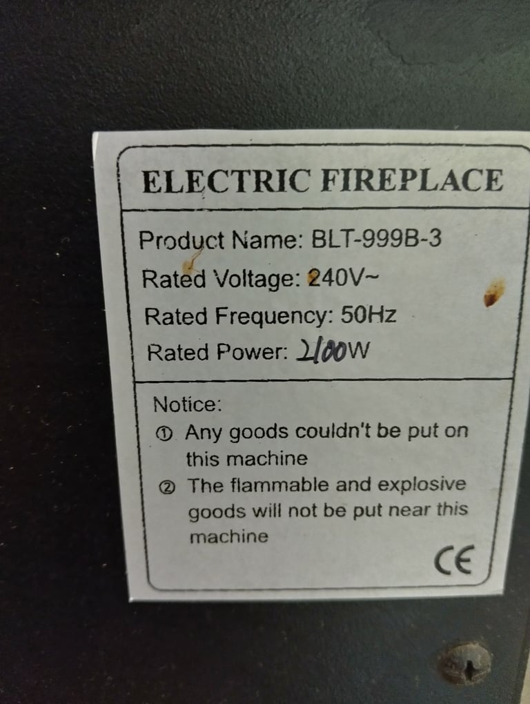 Black Standalone Electric Fireplace (BLT-999B-3)