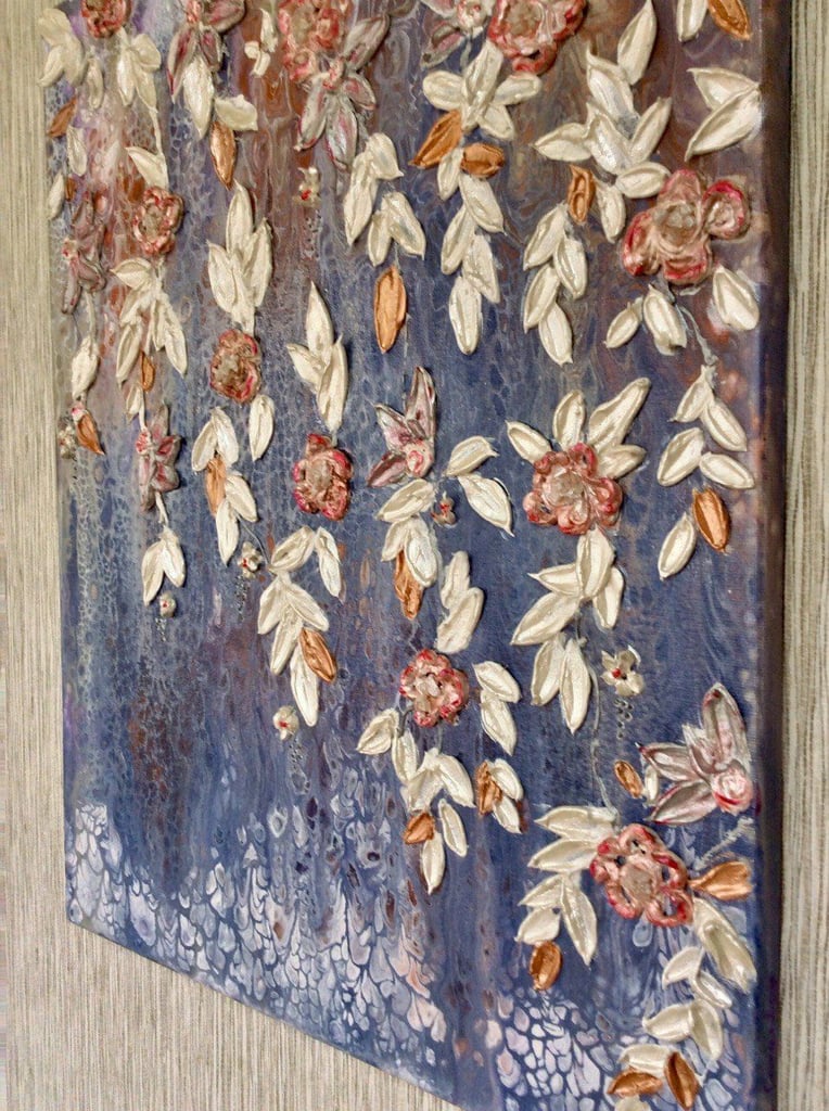 Gentle original acrylic painting,  abstract artwork with texture 