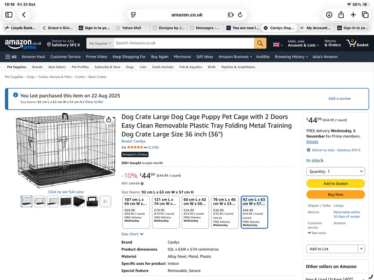 Dog cages for sale one XL and one Large .