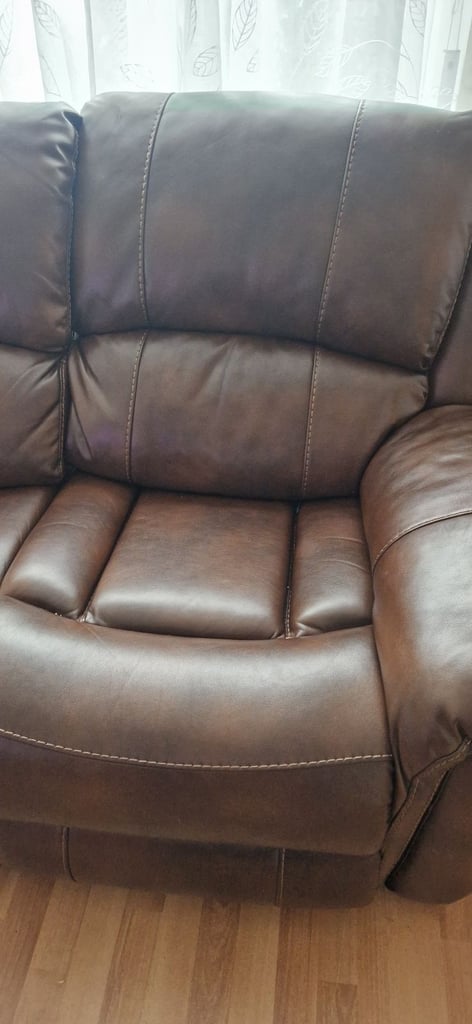 Faux leather settee