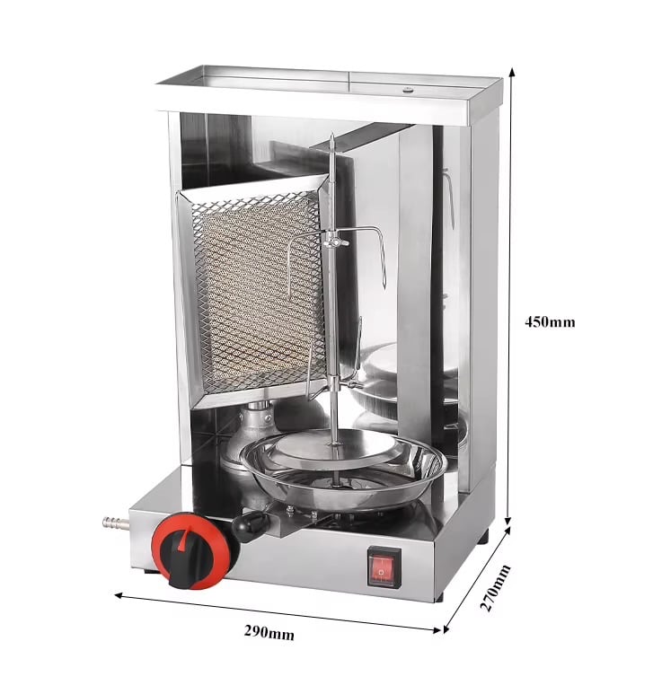 Mini Shawarma / Kebab Grill Machine – Stainless Steel – 3kg Capacity