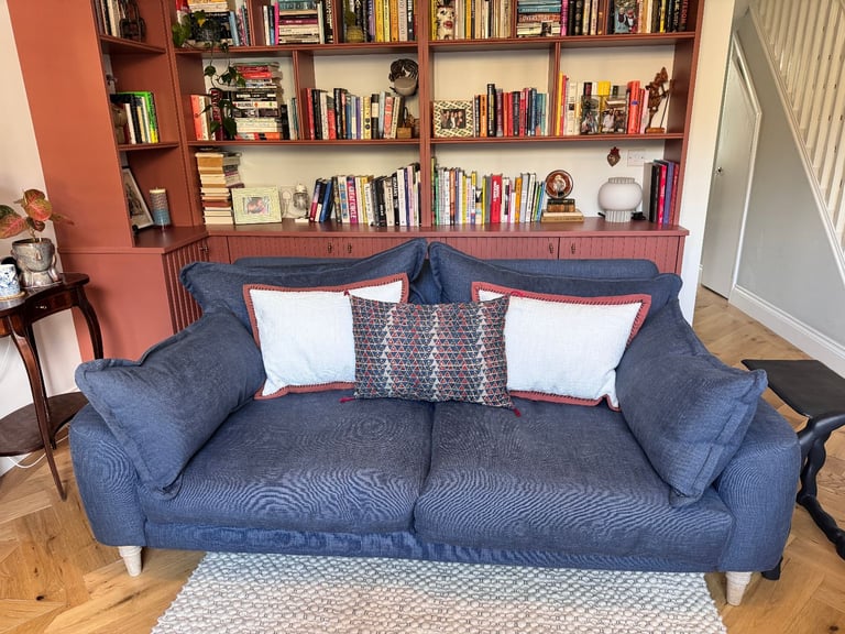 LOAF 3-seater sofa in navy blue linen