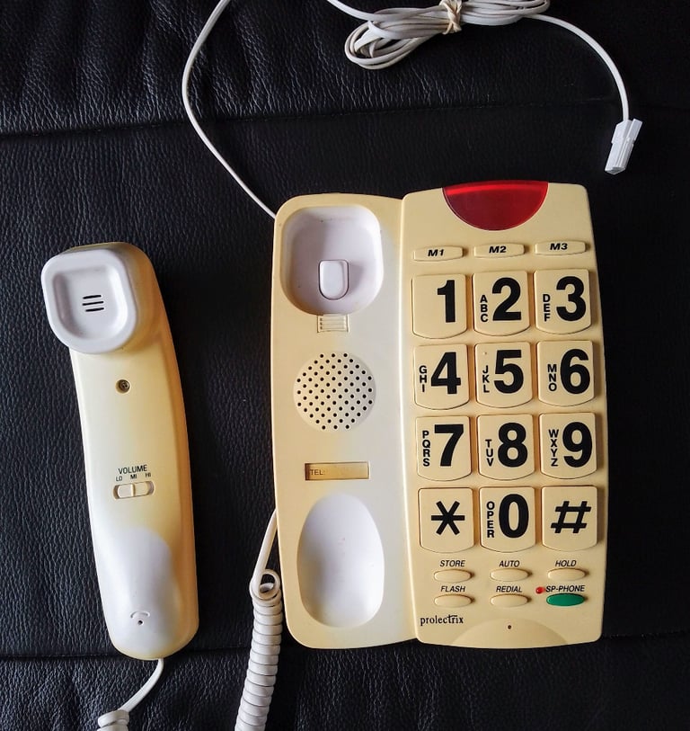 Big Button Telephone for use, or theatre prop