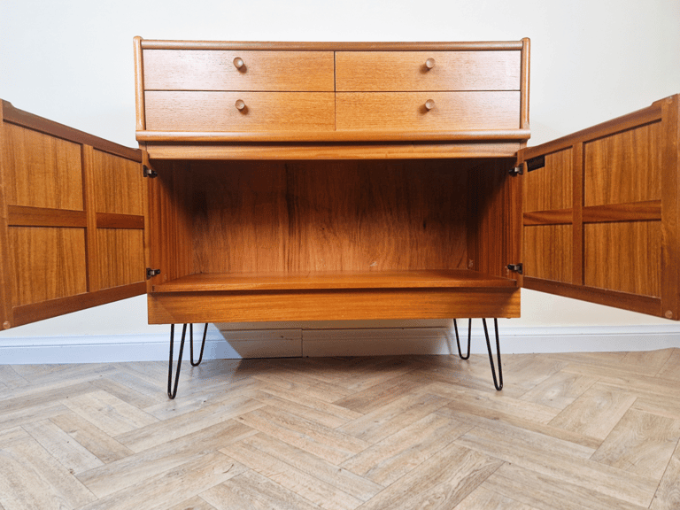 Nathan Mid Century Medium Teak Danish Design Compact Retro Sideboard Cabinet BL716