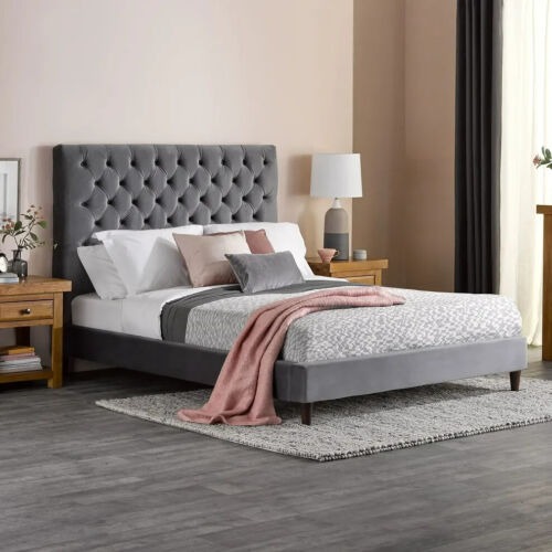Oak Furnitureland Regency Granite Fabric King-Size Bed (NEW) - COLLECTION ONLY