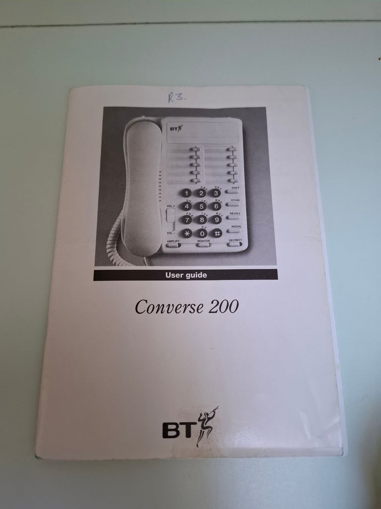 BT Converse 200 telphone and manual.