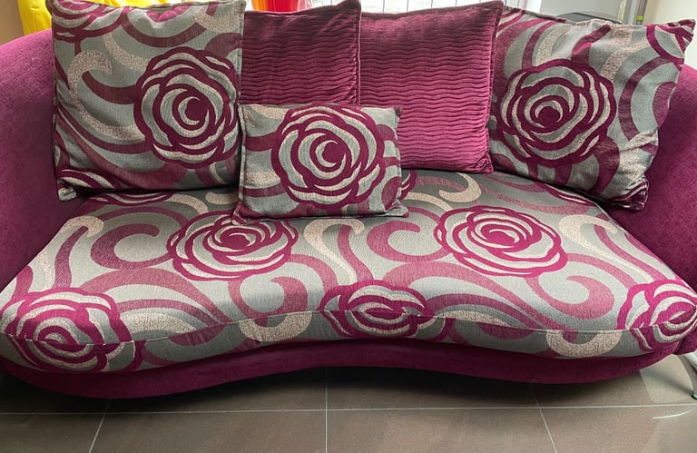 image for 4 seat sofa burgundy